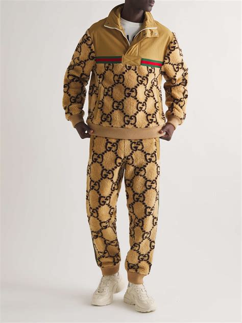 gucci men's logo-jacquard half-zip track jacket|crushed velvet gucci tracksuit.